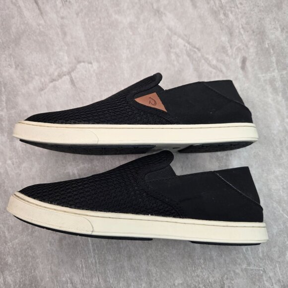 Olukai Sneakers Womens Size 8.5 Black Mesh Slip On Minimalist Comfort Shoes - Picture 6 of 10